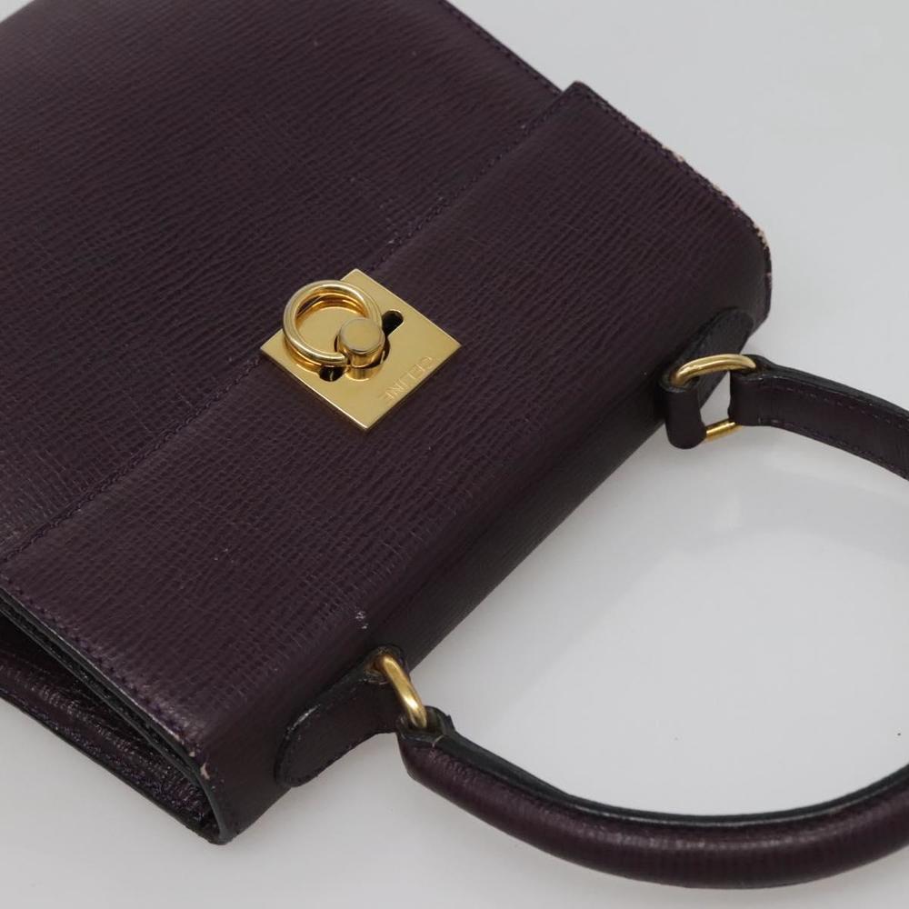 CELINE Hand Bag Leather Purple Auth 114282 - Picture 6 of 16